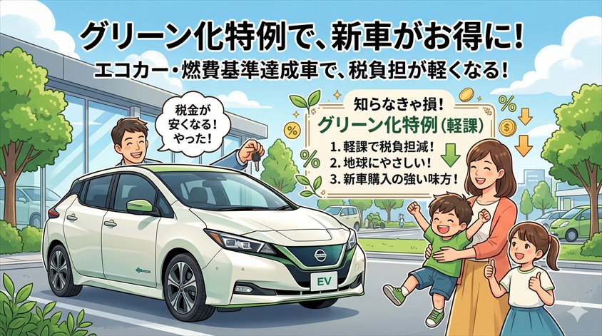 エコカー・燃費基準達成車の「軽課（グリーン化特例）」