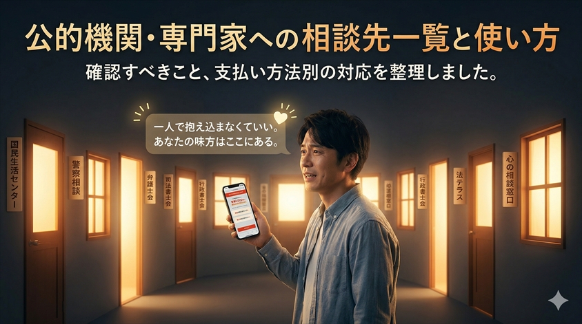 公的機関・専門家への相談先一覧と使い方