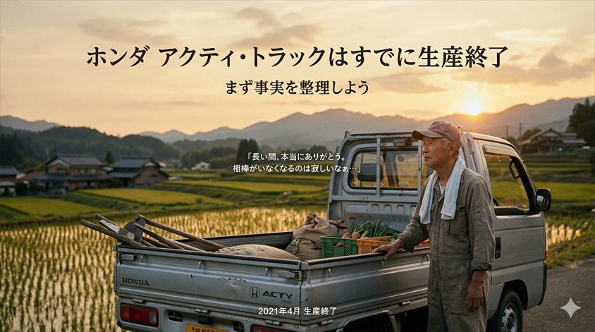 ホンダ アクティ・トラックはすでに生産終了｜まず事実を整理しよう
