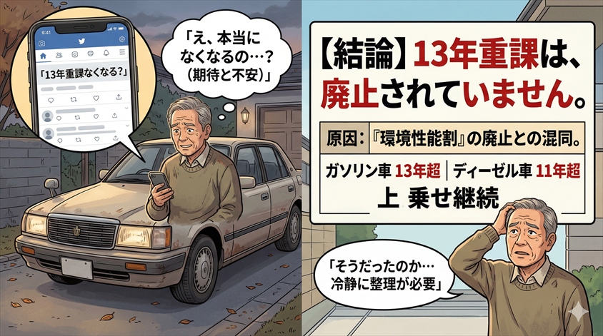 自動車税の13年重課は2026年になくなったのか？【結論から】