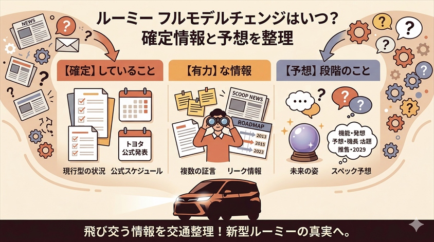 ルーミーのフルモデルチェンジはいつ?確定情報と予想を整理