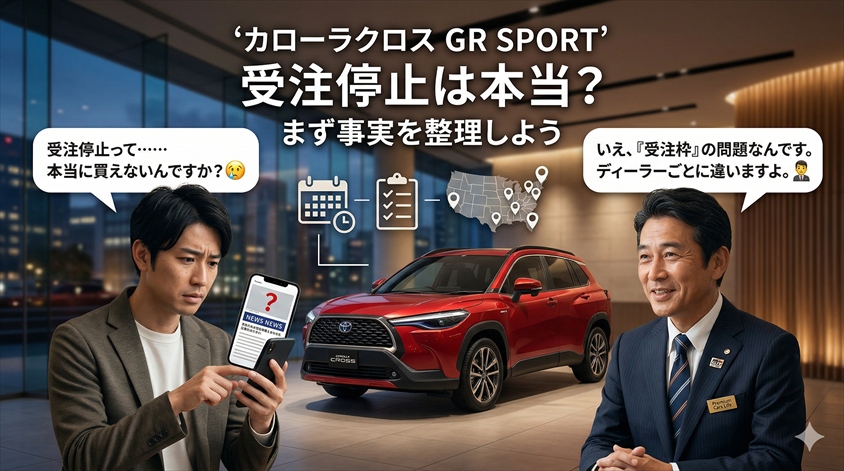 カローラクロス GR SPORTの受注停止は本当？まず事実を整理しよう