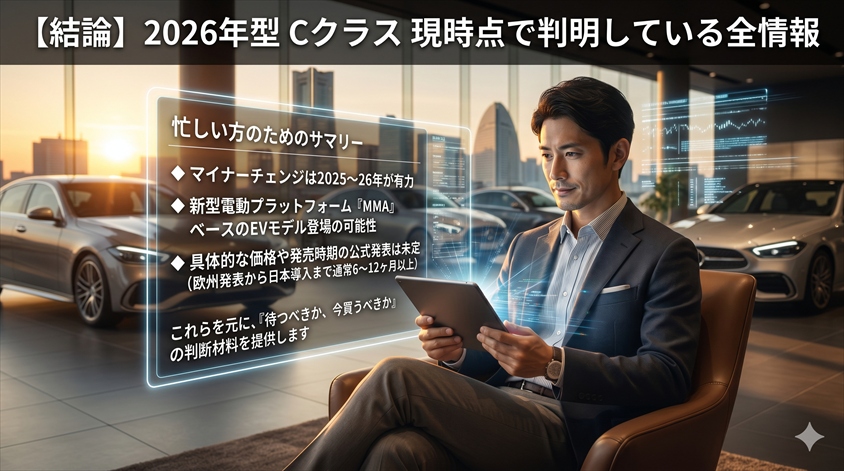 【結論】2026年のCクラス、現時点で何がわかっているのか