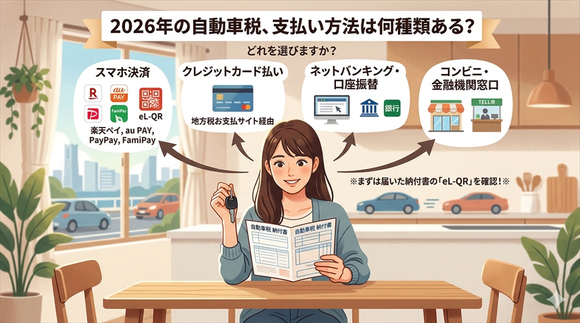 2026年の自動車税、支払い方法は何種類ある？