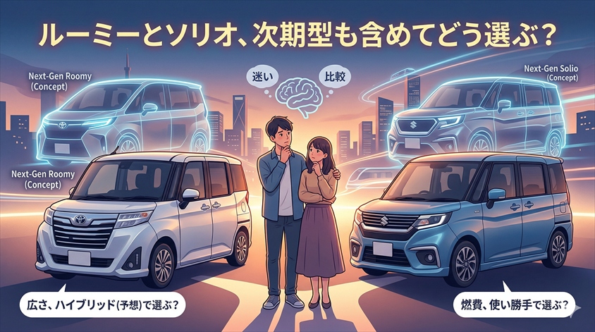 ルーミーとソリオ、次期型も含めてどう選ぶ?
