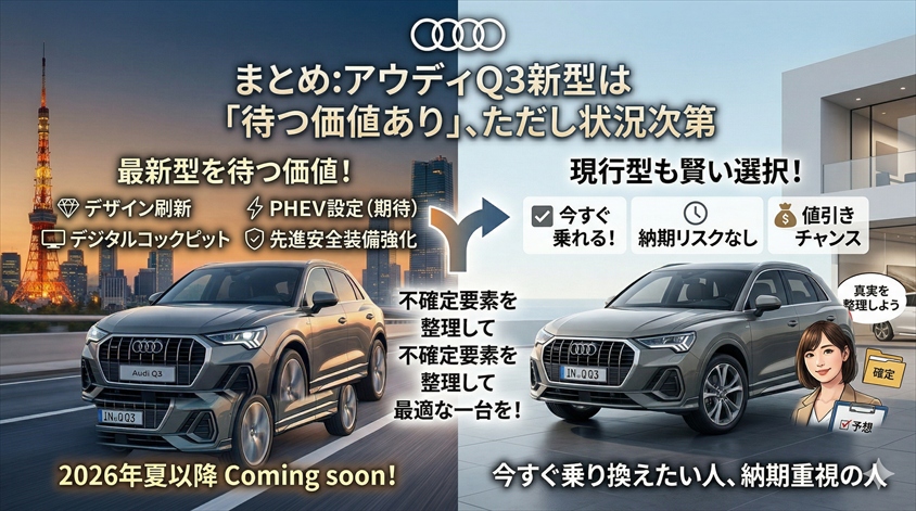 まとめ：アウディQ3新型は「待つ価値あり」、ただし状況次第