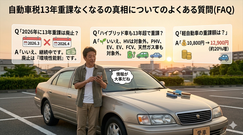 自動車税13年重課なくなるの真相についてのよくある質問（FAQ）
