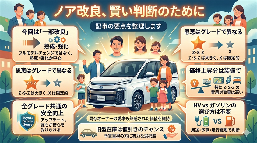 まとめ|ノアの改良を踏まえた賢い判断のために