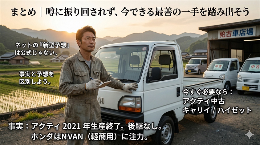 まとめ｜噂に振り回されず、今できる最善の一手を踏み出そう