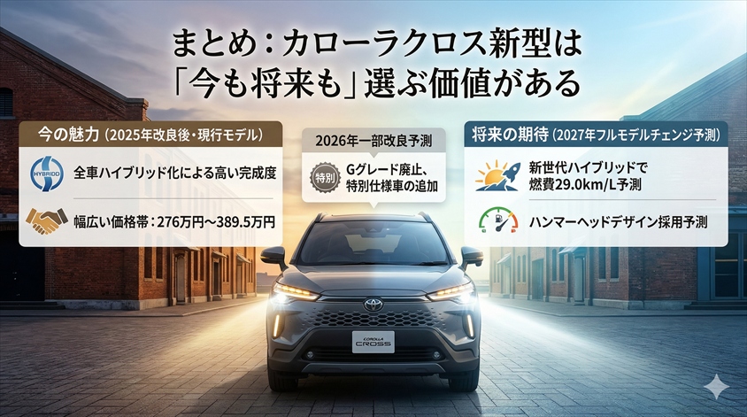 まとめ：カローラクロス新型は「今も将来も」選ぶ価値がある