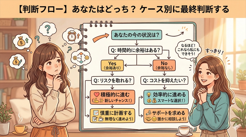 【判断フロー】あなたはどっち？ケース別に最終判断する