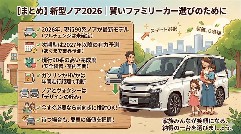 【まとめ】新型ノア2026｜賢いファミリーカー選びのために