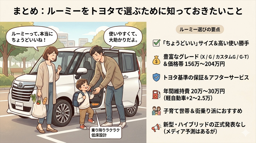 まとめ：ルーミーをトヨタで選ぶために知っておきたいこと