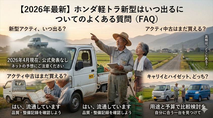 【2026年最新】ホンダ軽トラ新型はいつ出るについてのよくある質問（FAQ）
