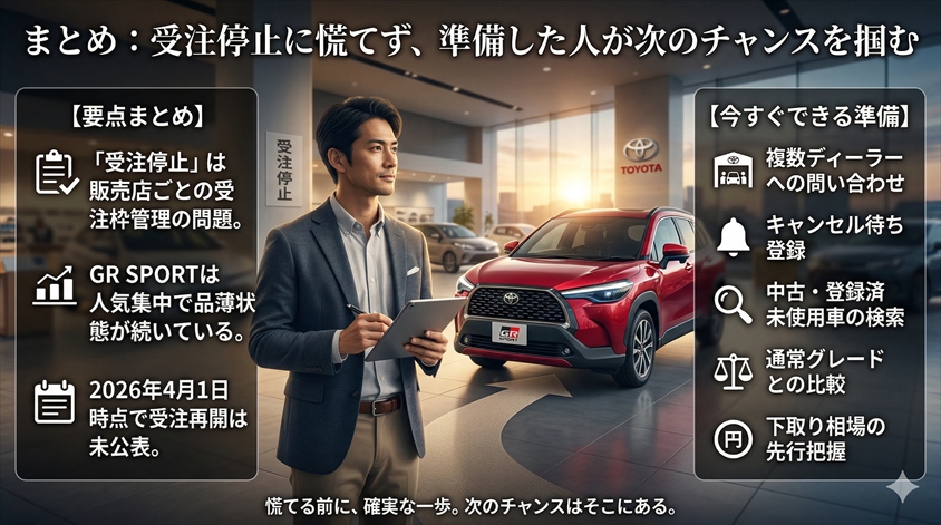 まとめ：受注停止に慌てず、準備した人が次のチャンスを掴む