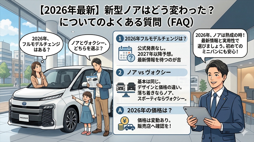 【2026年最新】新型ノアはどう変わった？についてのよくある質問（FAQ