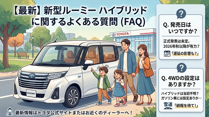 新型ルーミー ハイブリッドに関するよくある質問（FAQ）