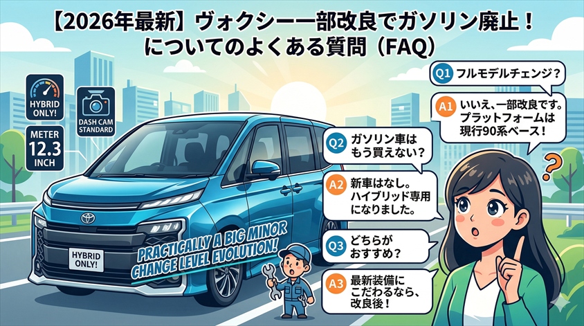 【2026年最新】ヴォクシー一部改良でガソリン廃止！についてのよくある質問（FAQ）