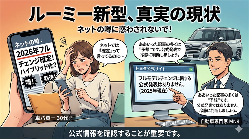 ルーミー新型・フルモデルチェンジの現状：公式情報はどこまで出ている？