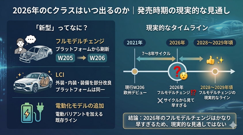 2026年のCクラスはいつ出るのか｜発売時期の現実的な見通し