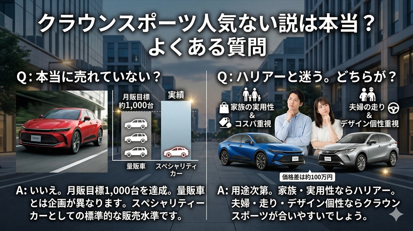 クラウンスポーツ人気ない説は本当についてのよくある質問