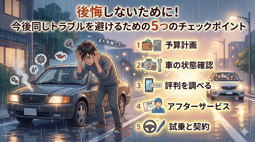 今後同じトラブルを避けるための5つのチェックポイント
