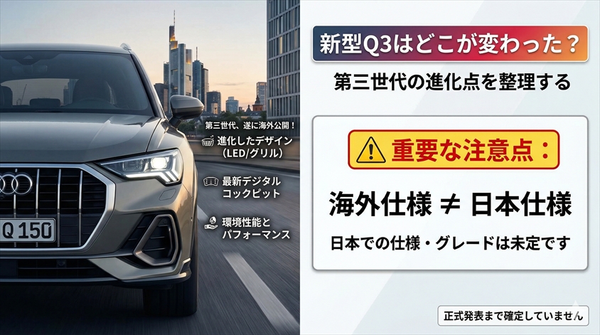 新型Q3はどこが変わった？第三世代の進化点を整理する