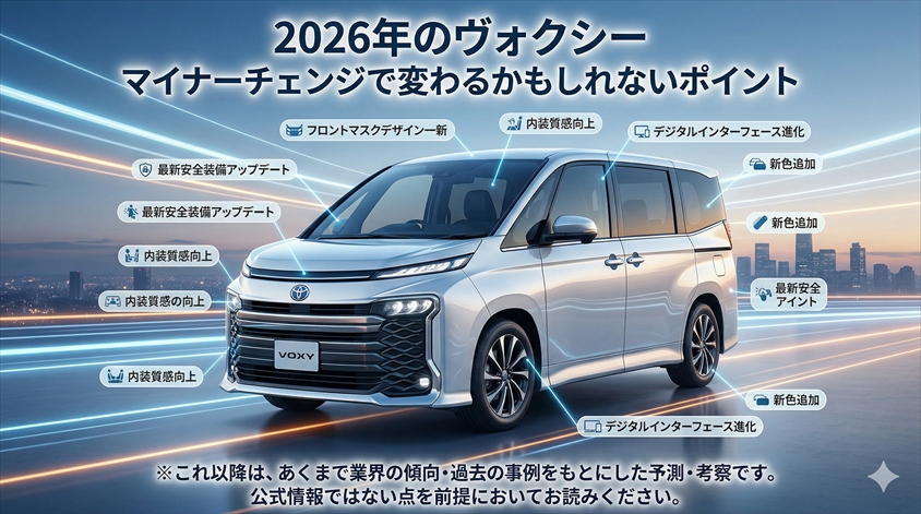 2026年のヴォクシー マイナーチェンジで変わるかもしれないポイント