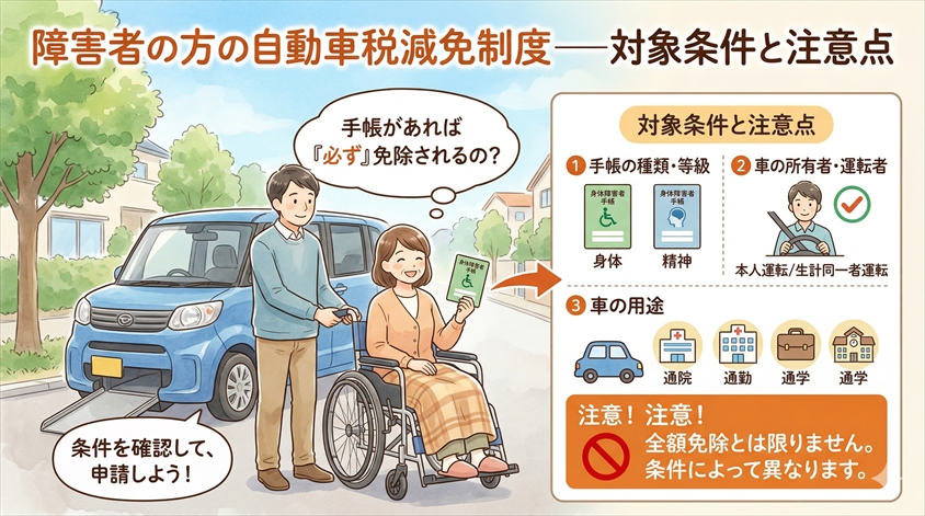 障害者の方の自動車税減免制度――対象条件と注意点