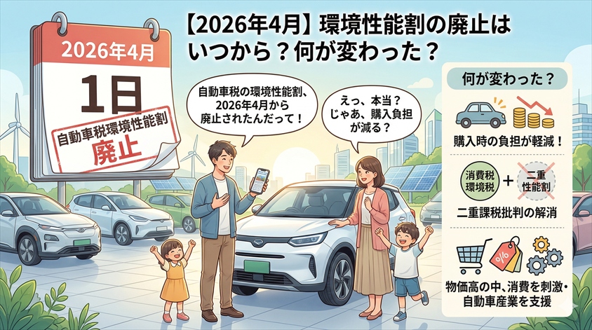 【2026年4月】環境性能割の廃止はいつから？何が変わった？