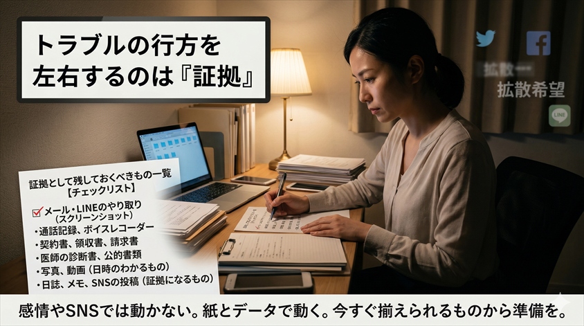 証拠として残しておくべきもの一覧【チェックリスト】