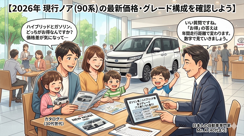 2026年 現行ノア（90系）の最新価格・グレード構成を確認しよう