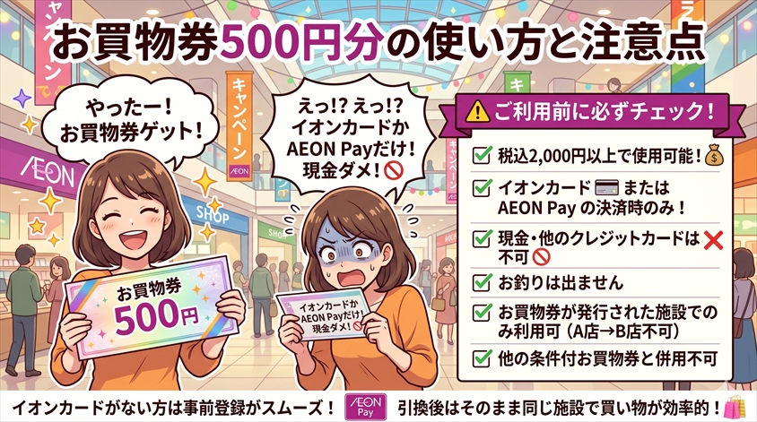 お買物券500円分の使い方と注意点