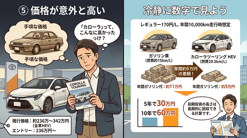 ⑤ 価格が意外と高い