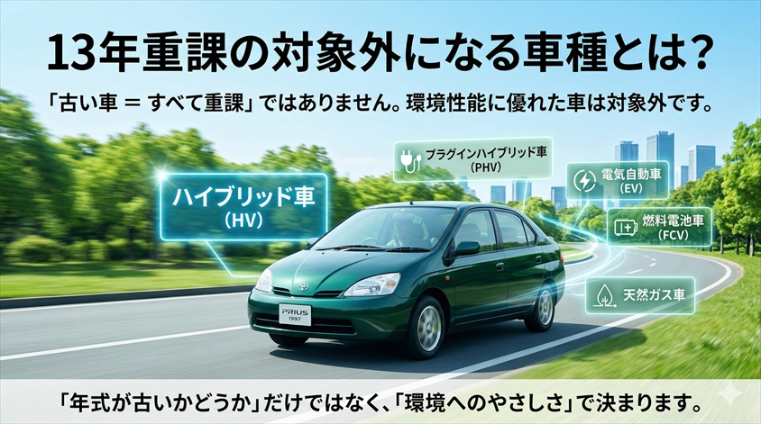 13年重課の対象外になる車種とは？