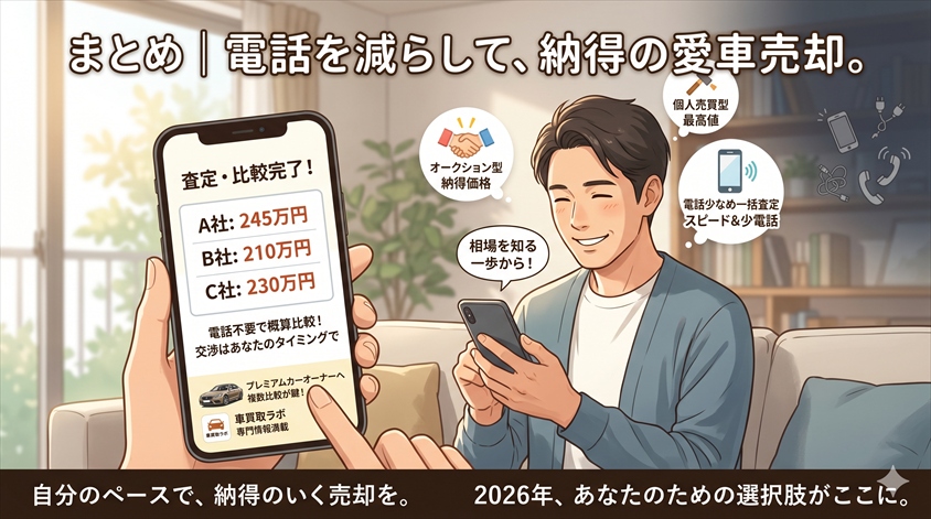 まとめ｜自分に合う「電話少なめ」査定で後悔のない売却を