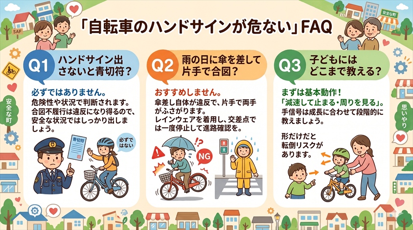 自転車のハンドサインが危ないについてのよくある質問（FAQ）