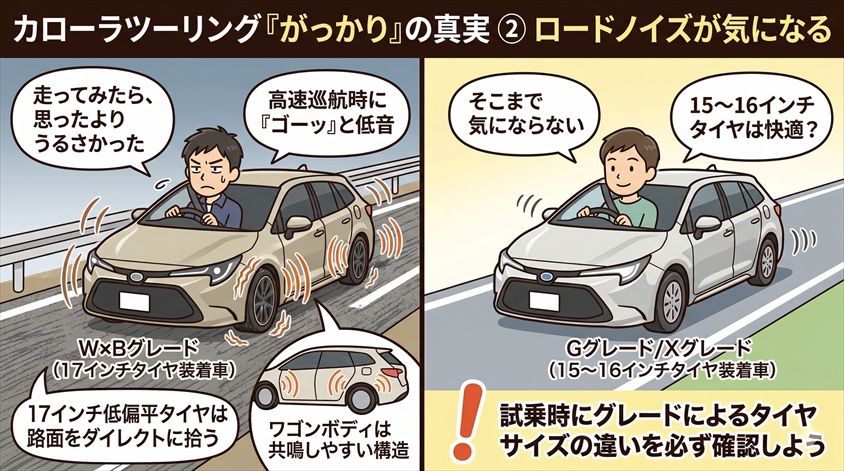 ② ロードノイズが気になる