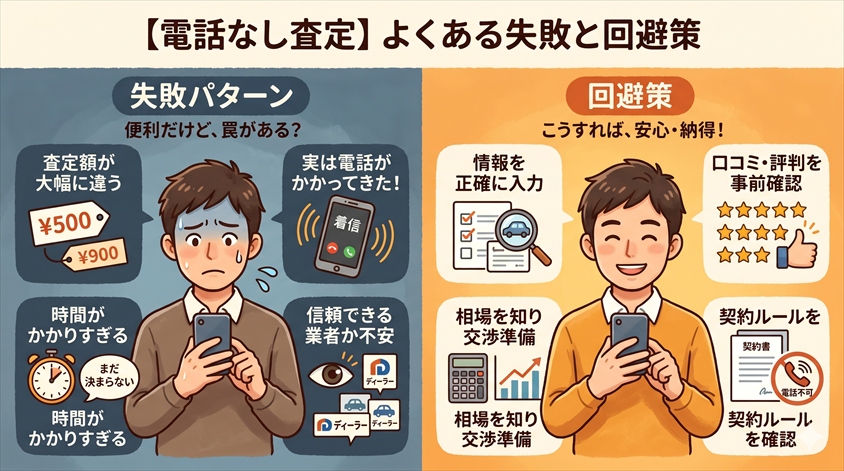 電話なし査定でよくある失敗と回避策