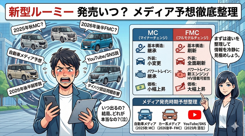 新型ルーミーの発売時期はいつ？各メディアの予想を整理
