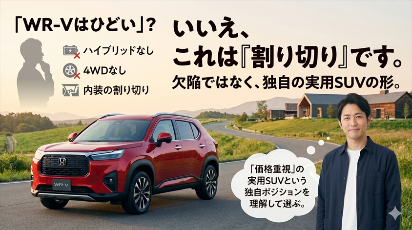 まとめ:WR-Vはひどいのではなく、「割り切り」を理解して選ぶ車だ