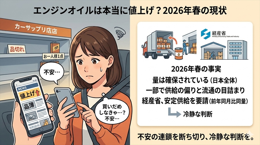 エンジンオイルは本当に値上げされているのか？2026年春の現状