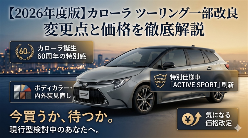 【2026年度版】カローラ ツーリング一部改良の変更点と価格を解説