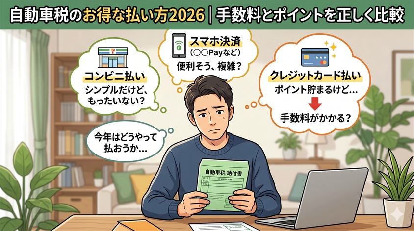 自動車税のお得な払い方2026｜手数料とポイントを正しく比較