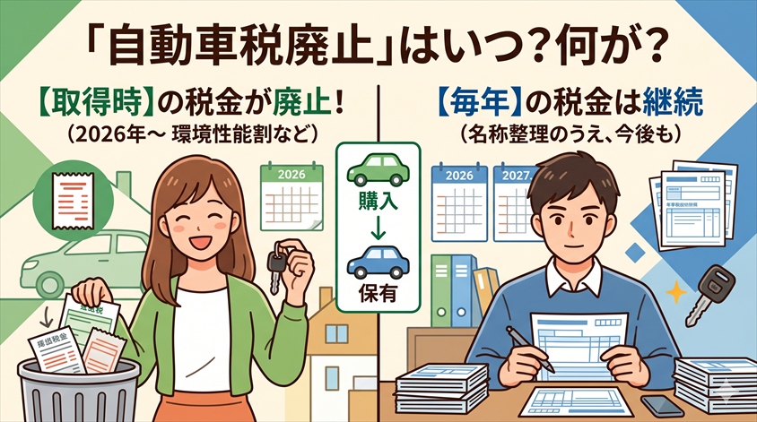 自動車税廃止はいつ？廃止された税金と残る税金を完全整理
