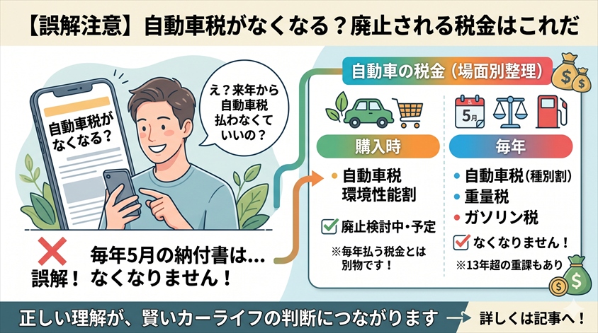 【誤解注意】自動車税がなくなる？廃止される税金はこれだ