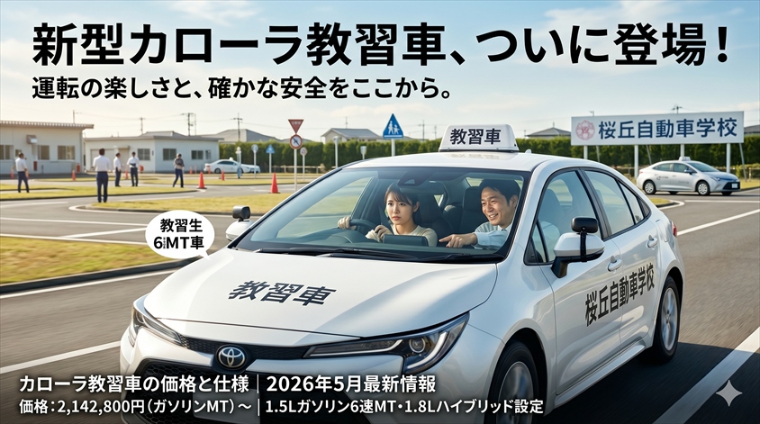 カローラ教習車の価格と仕様｜2026年5月最新情報