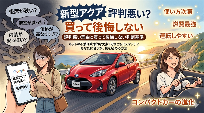 新型アクアの評判悪い理由と買って後悔しない判断基準