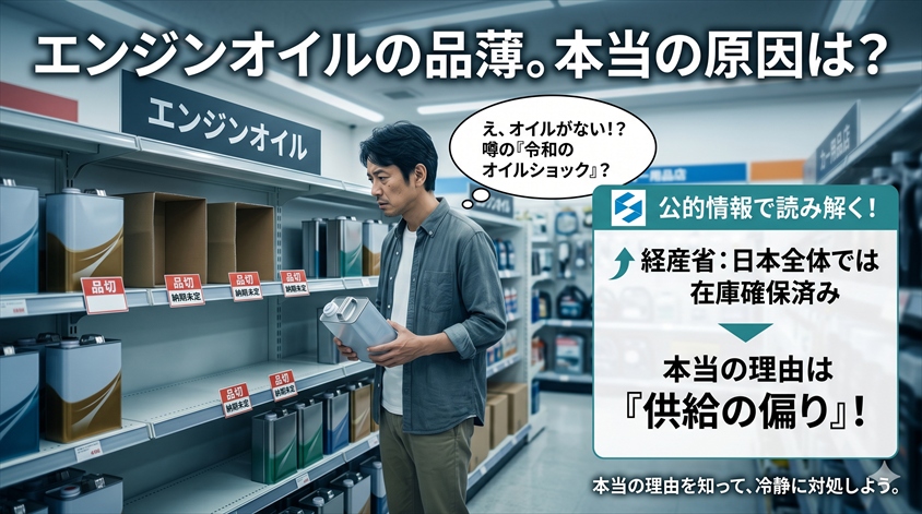 エンジンオイルの品薄はなぜ起きた？公的情報で読み解く原因