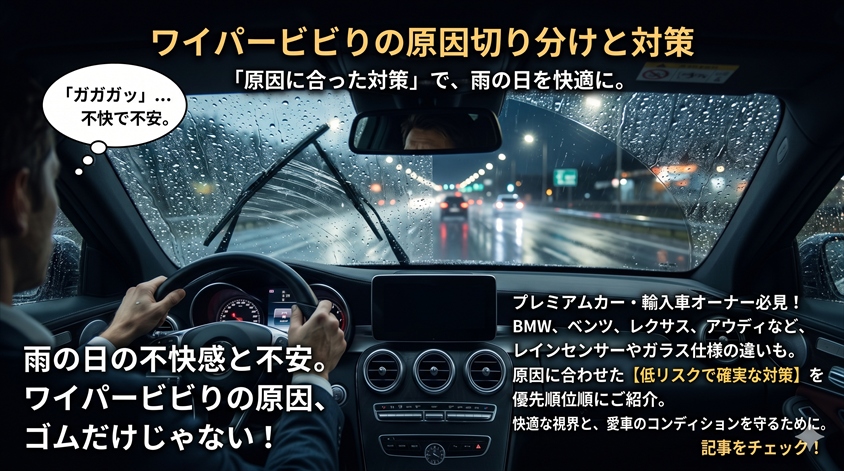ワイパービビりの原因を順番に切り分ける方法と対策